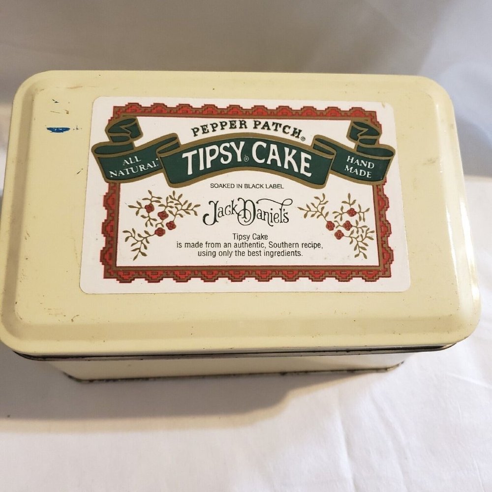 Jack Daniels Pepper Patch Tennessee Tipsy Cake Vintage  Metal Tin Gift Container